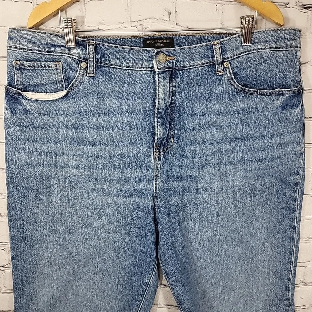 Banana Republic Shorts Mens 34 Blue Denim Cut Off Jorts Raw Hem Straight Casual‎